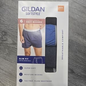 Gildan Softstyle Men's 6-Pack Knit Boxers - Blue/Black/Gray
